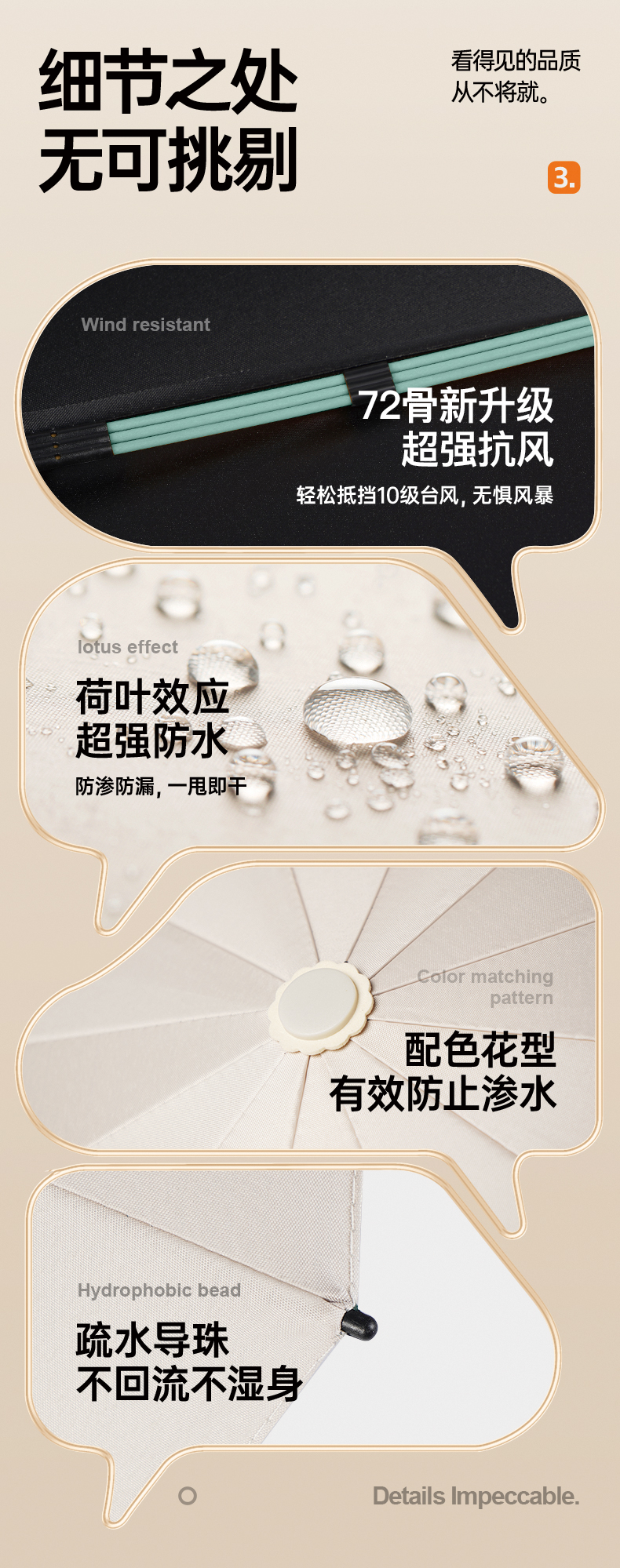 全自动雨伞男士加固晴雨两用三折伞女防晒遮阳伞折叠太阳伞广告伞详情14