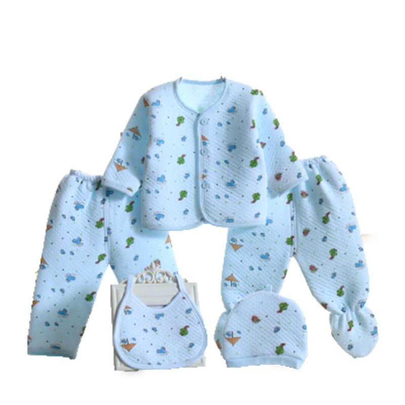 Wholesale of 5-piece cotton underwear sets for newborns, suitable for all four seasons from 0 to 3 months Item Picture