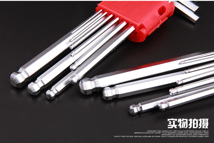 Qijun Factory wholesals Allen wrench sets, high-hardness nine-piece sets, ball head flat head cross-shaped tool wrenches pic 15