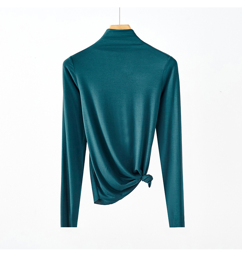打底衫女春秋莫代尔半高领洋气长袖内搭春夏修身百搭t恤秋衣上衣详情24