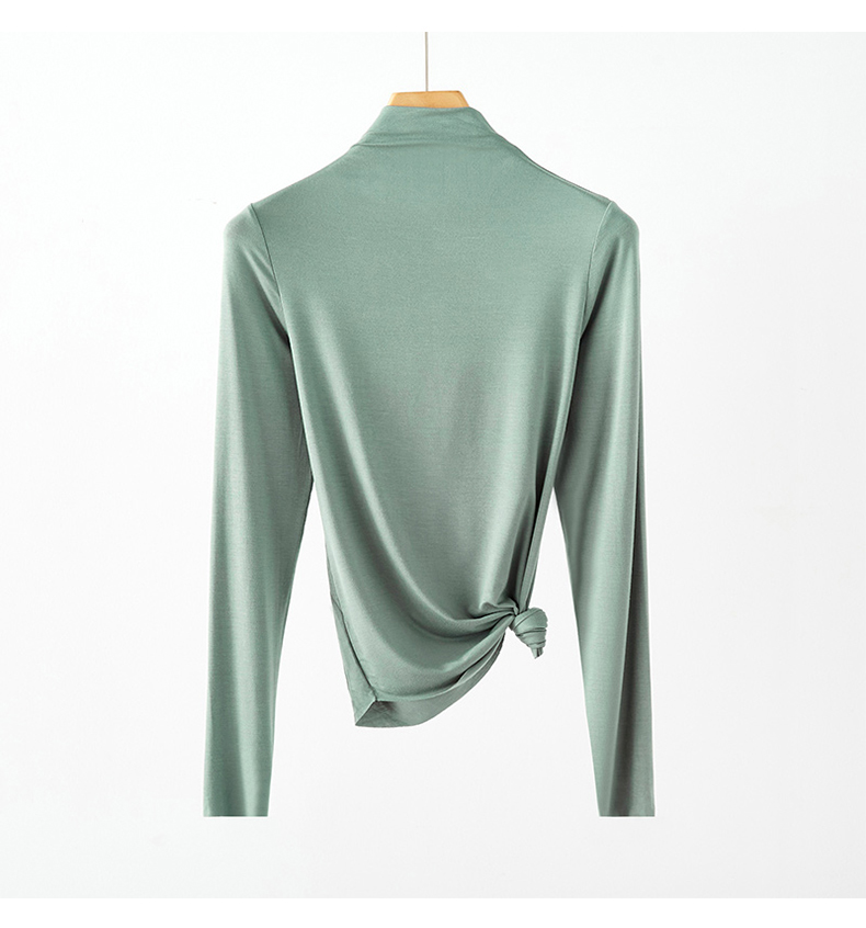 打底衫女春秋莫代尔半高领洋气长袖内搭春夏修身百搭t恤秋衣上衣详情22