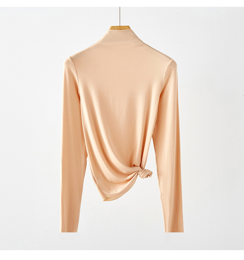 打底衫女春秋莫代尔半高领洋气长袖内搭春夏修身百搭t恤秋衣上衣详情20