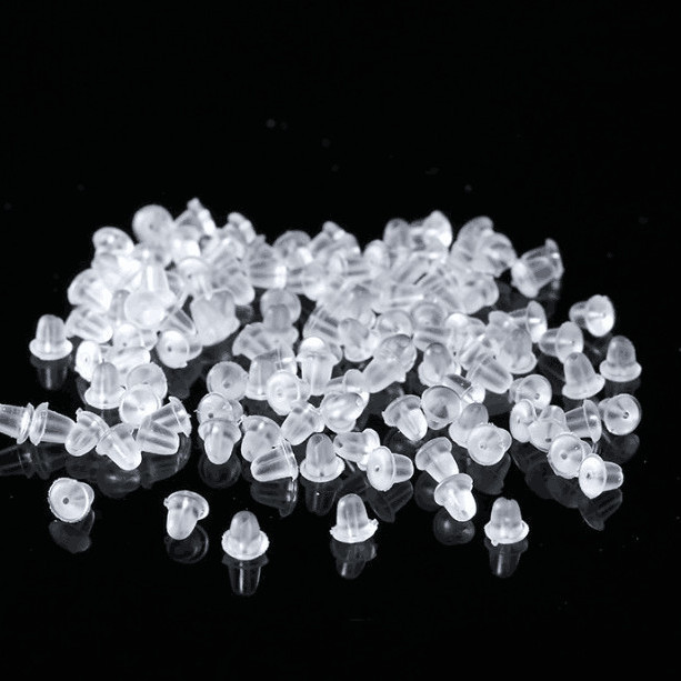 100个子弹头防过敏耳堵耳塞耳钉后塞透明硅胶塑料耳堵防掉耳帽详情7