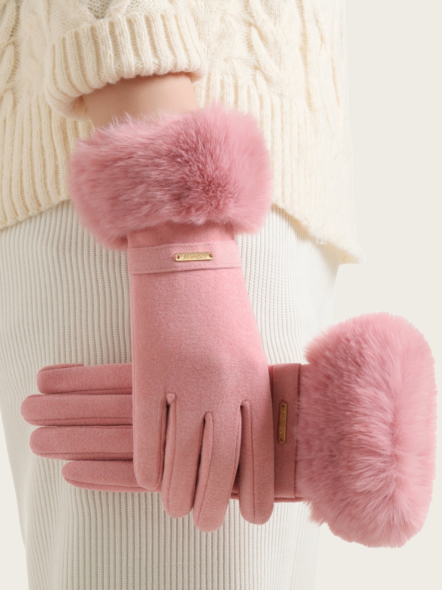Warm winter gloves for women, thickened with fleece, hand-trimming, cold-proof touch screen, anti-freezing for cycling and driving, large fleece outdoor gloves for autumn Application Scenario