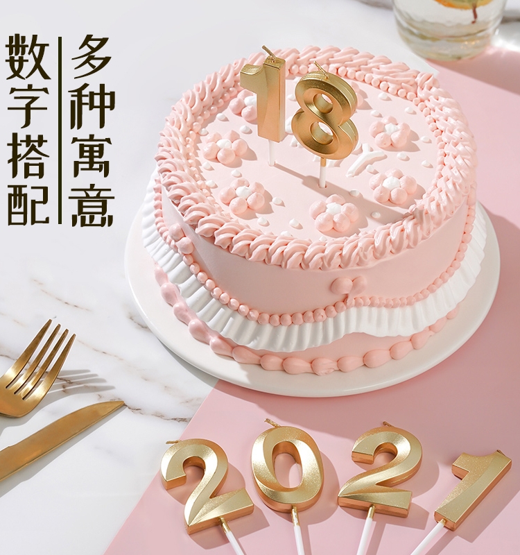 歌剧院数字生日蜡烛 INS网红创意浪漫派对金银色蜡烛周岁蛋糕装饰详情13