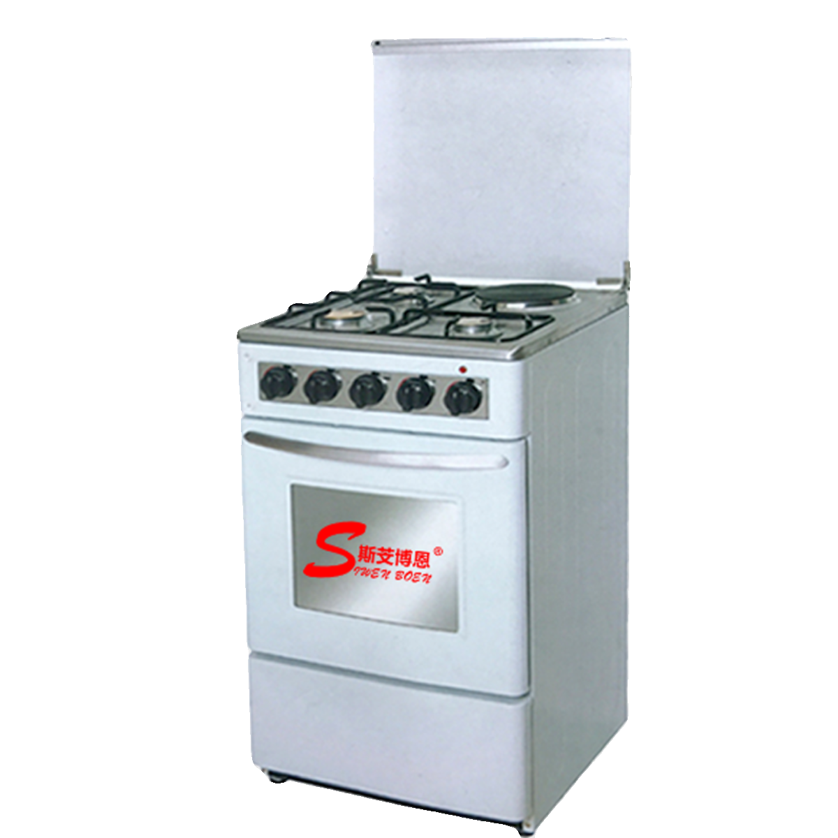 Export European-style stoves, vertical multi-hole gas stoves, three-gas and one-electricity stainless steel mechanical integrated oven stoves Item Picture