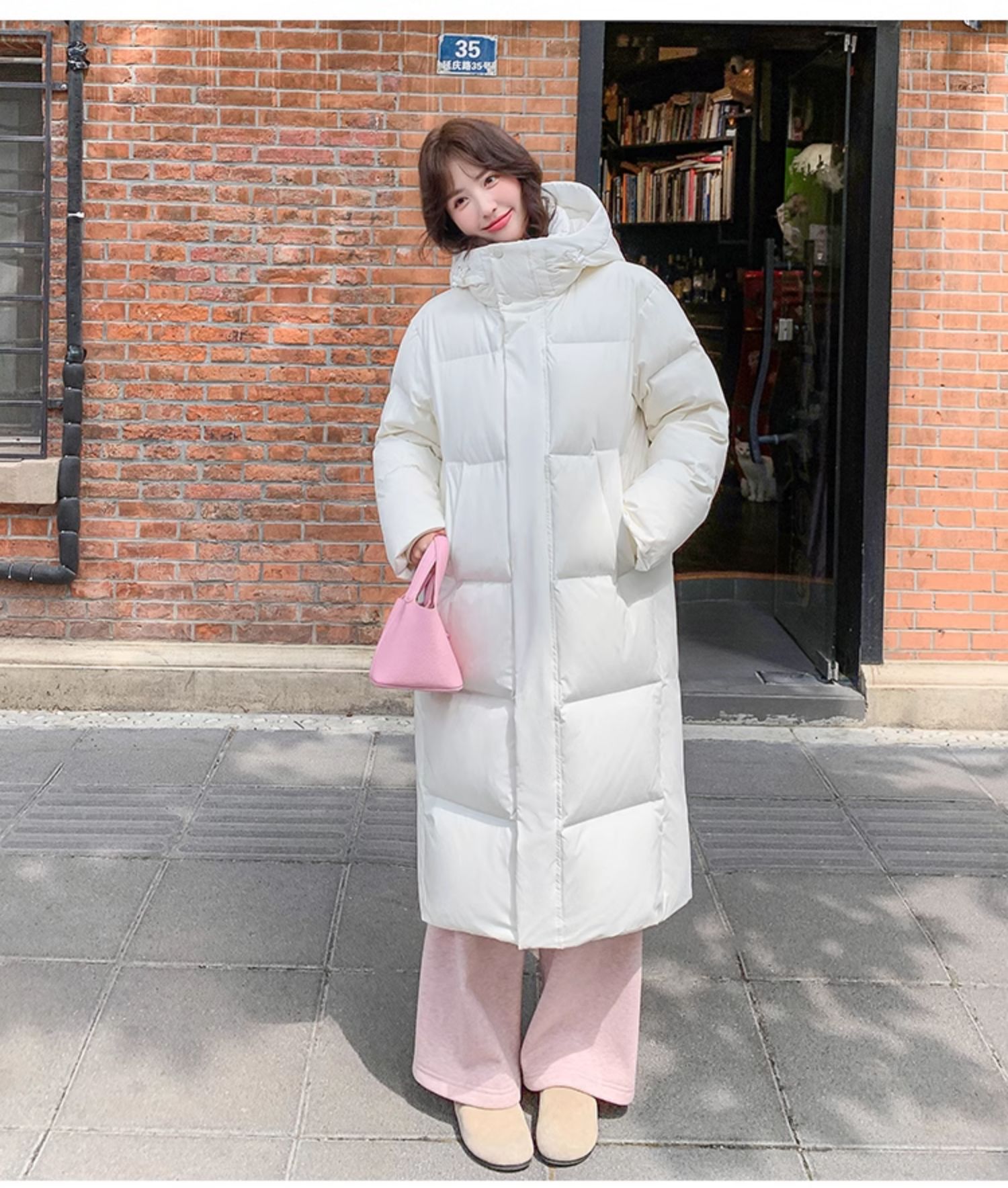 正品长款羽绒服女冬季2025新款超长过膝情侣宽松加厚90白鸭绒外套详情55