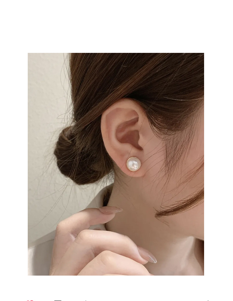 Pearl, no-ear piercing, magnetic painless ear clip, French summer earrings for women, light luxury and niche, tea-themed earrings pic 2