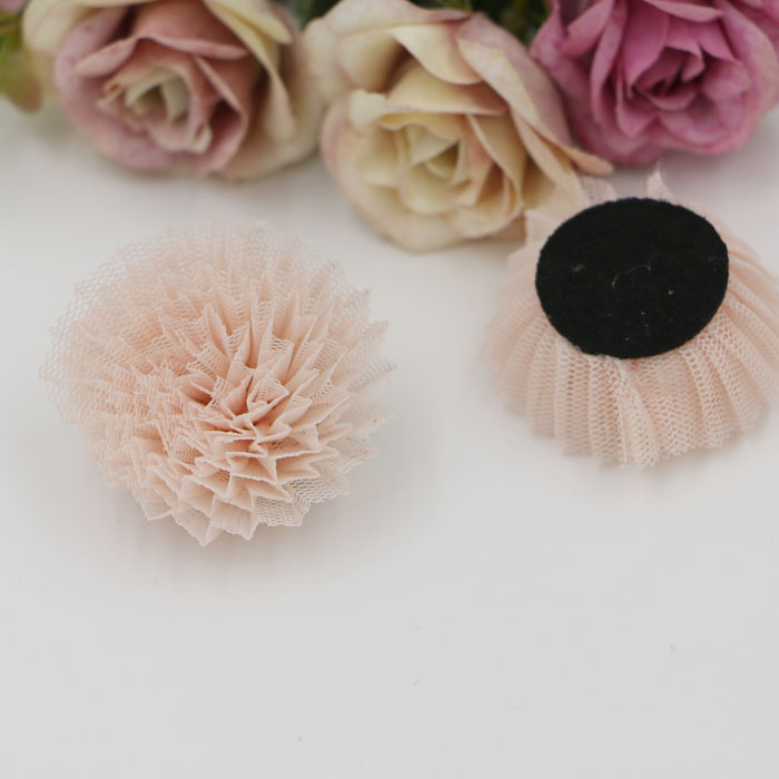 鞋花配件批发 DIY韩版手工纱盘花朵 儿童发饰 发圈手捧花装饰材料详情13