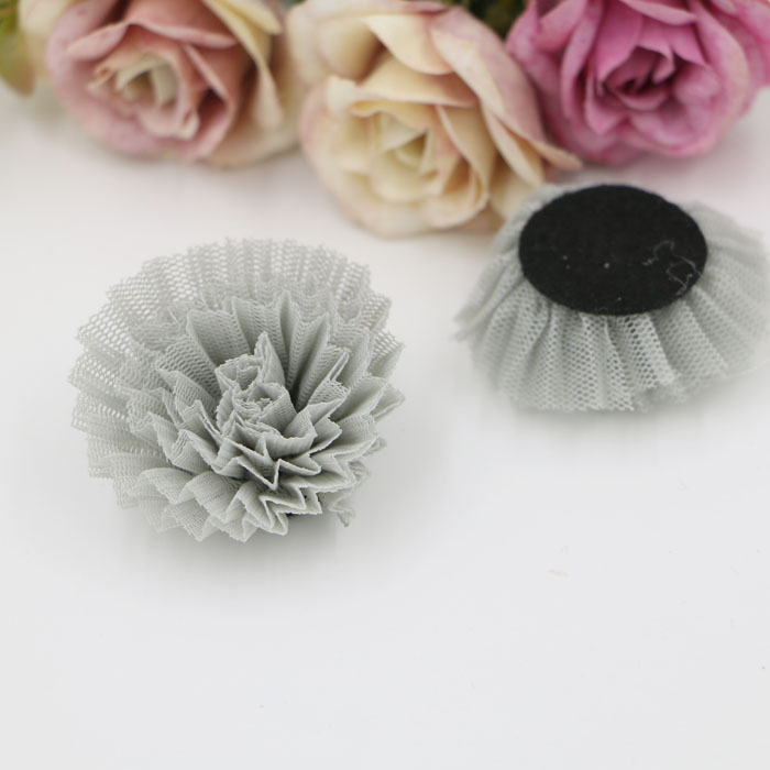 鞋花配件批发 DIY韩版手工纱盘花朵 儿童发饰 发圈手捧花装饰材料详情15