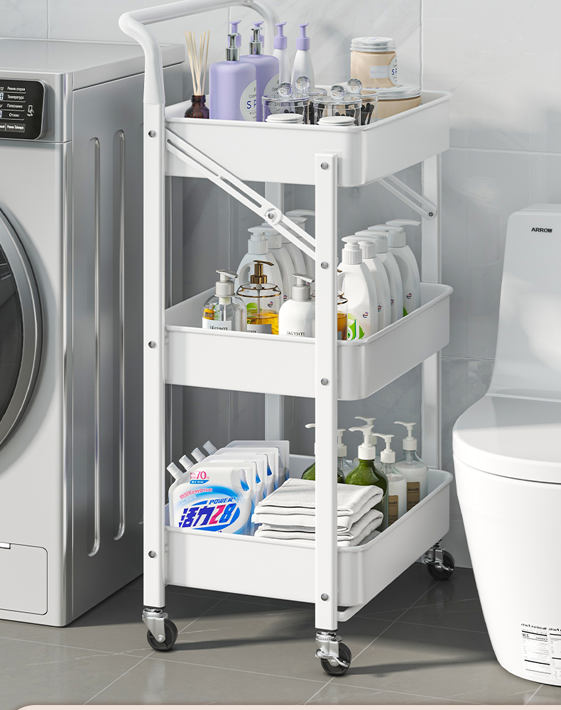 小推车置物架厨房浴室落地多层卧室移动收纳层架婴儿用品零食置物详情19