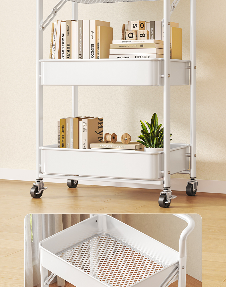 小推车置物架厨房浴室落地多层卧室移动收纳层架婴儿用品零食置物详情10