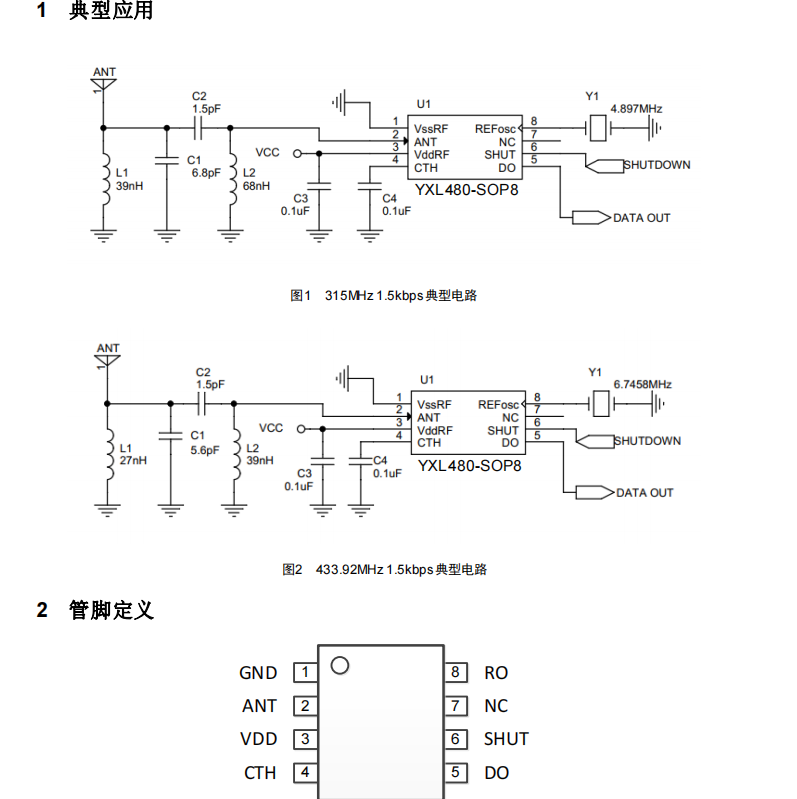 SYN480R433M315M无线接收芯片IC抗干扰射频低功耗高性能SOP8详情4