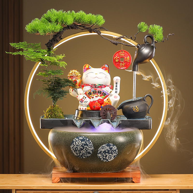 Maneki Neko figurines, automatic waving for opening gifts, front desk entry, living room and office circulation flow decorations Specification image