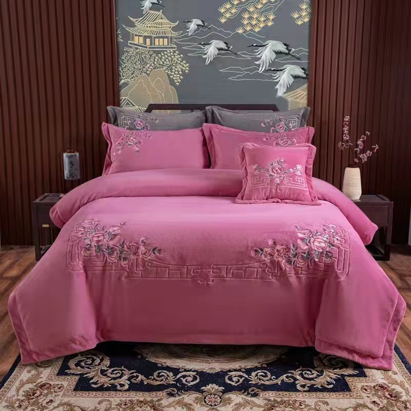 Standard size of milk fleece four-piece set details Picture