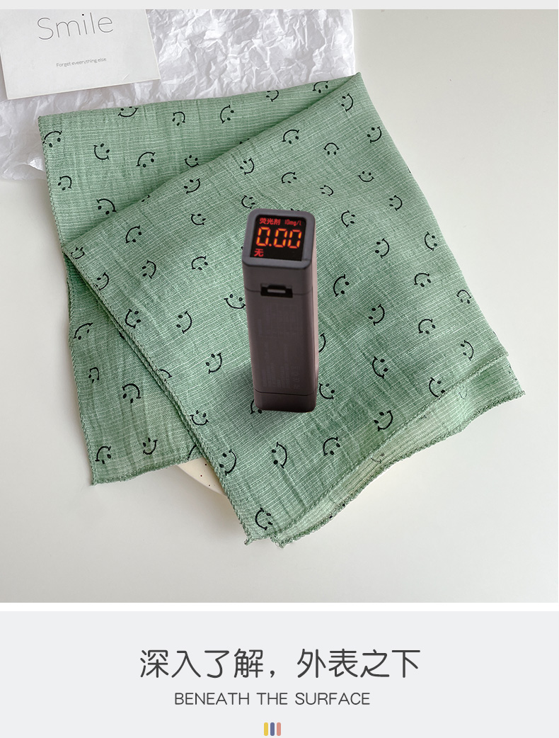 可爱笑脸棉麻儿童围巾男女薄款方巾丝巾宝宝婴儿三角口水围脖百搭详情4