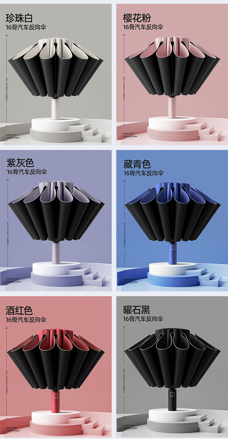 全自动反向雨伞男士大号折叠太阳伞晴雨两用女学生暴雨专用遮阳伞详情17