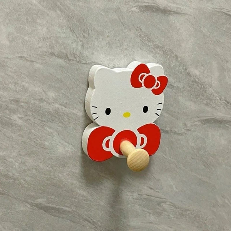猫咪卡通挂钩创意无痕粘钩木质强力粘钩免打孔衣帽装饰挂钩收纳钩详情4