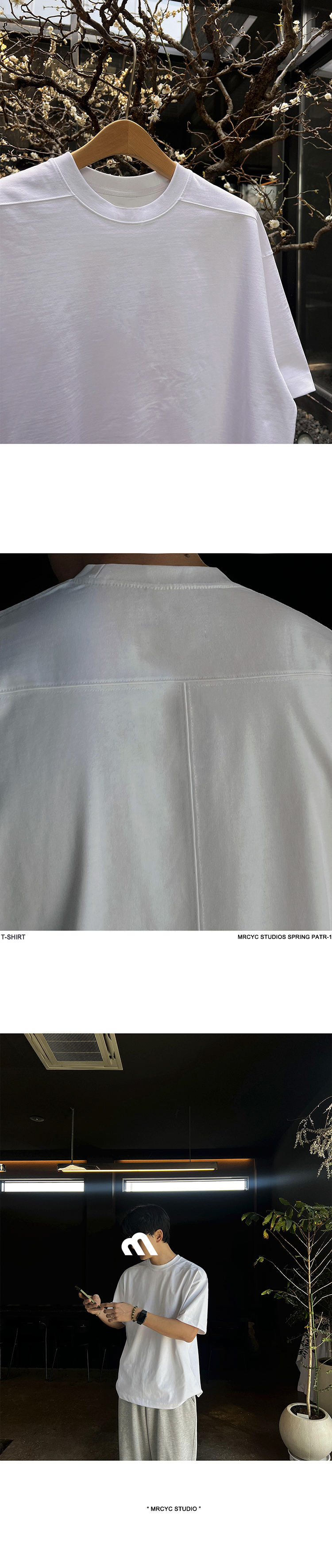 MYQ简约休闲纯色短袖男夏季宽松圆领半袖上衣韩系通勤风纯棉T恤详情6