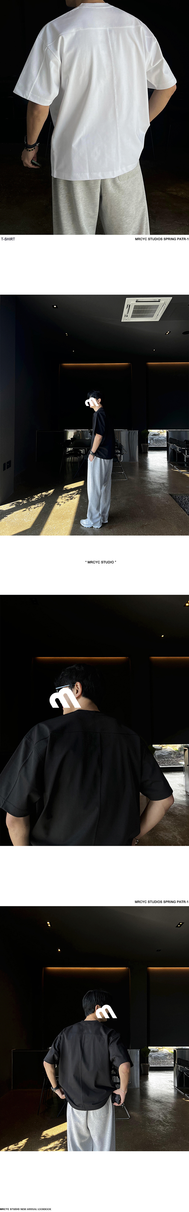 MYQ简约休闲纯色短袖男夏季宽松圆领半袖上衣韩系通勤风纯棉T恤详情9