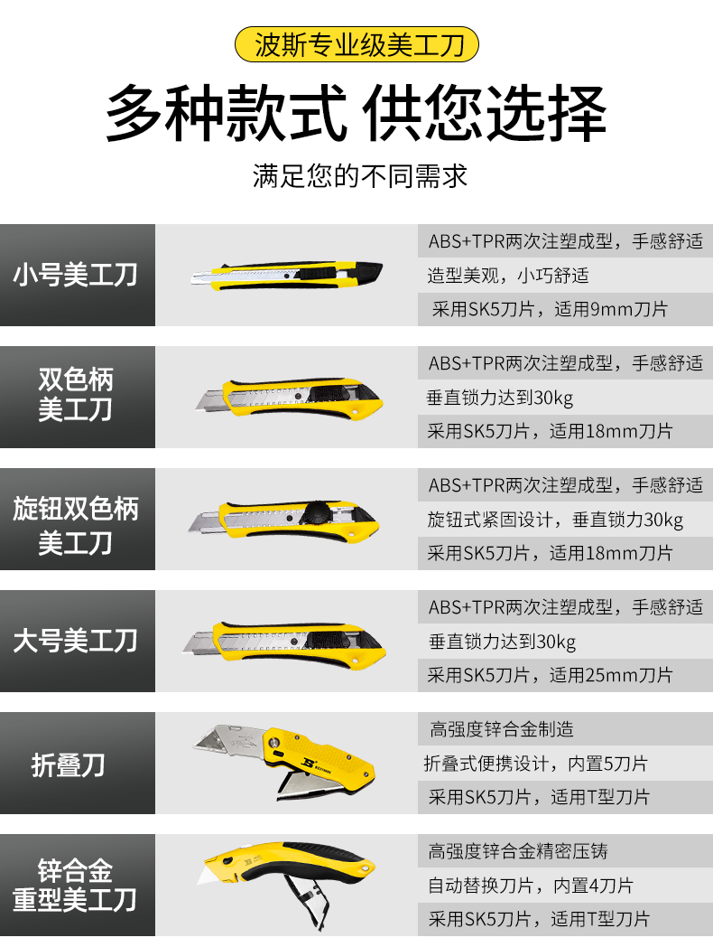 Persian metal stainless steel wallpaper knife, large and small tools, paper cutting, unboxing, heavy-duty knife with utility knife pic 11