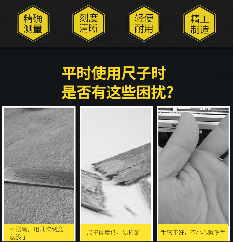 波斯不锈钢直尺1米50/60cm长铁尺子30cm加厚钢板尺1.2米1.5米 钢详情3