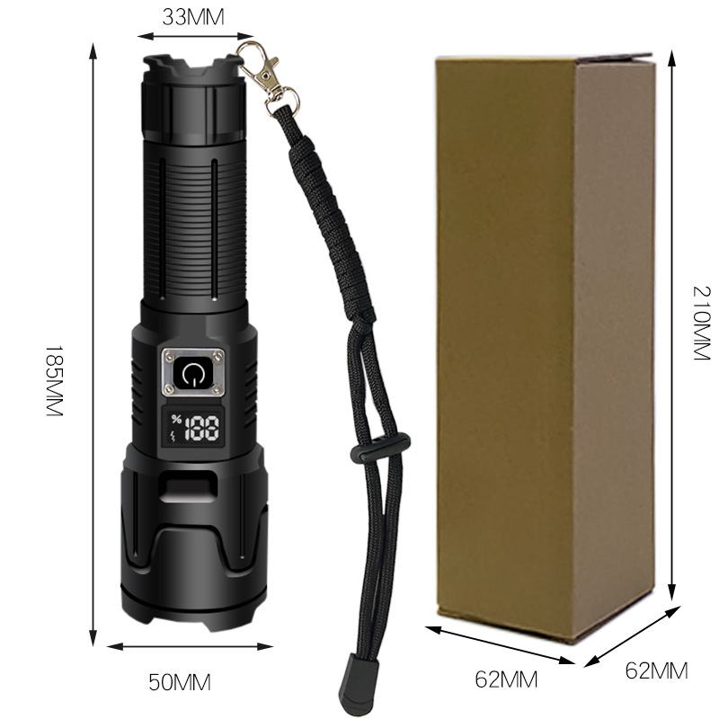 The New 30W White Laser High-Intensity Long-Range Focusing Flashlight Type-C With Rechargeable Display And Digital Telescopic Focusing Application Scenario