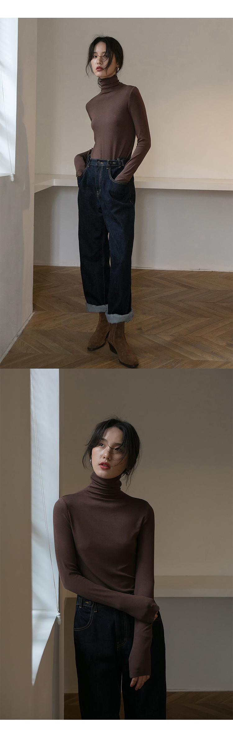 1313内搭王 加绒款七色堆堆高领弹力打底衫女秋季黑咖杏色长袖T恤详情26