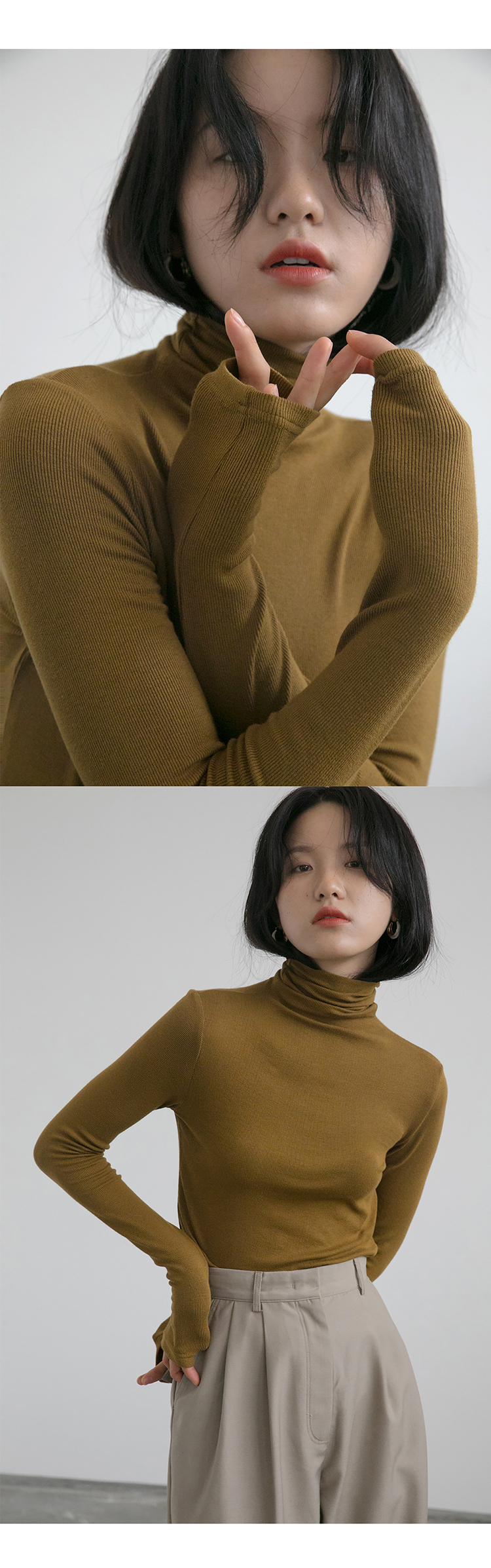 1313内搭王 加绒款七色堆堆高领弹力打底衫女秋季黑咖杏色长袖T恤详情24