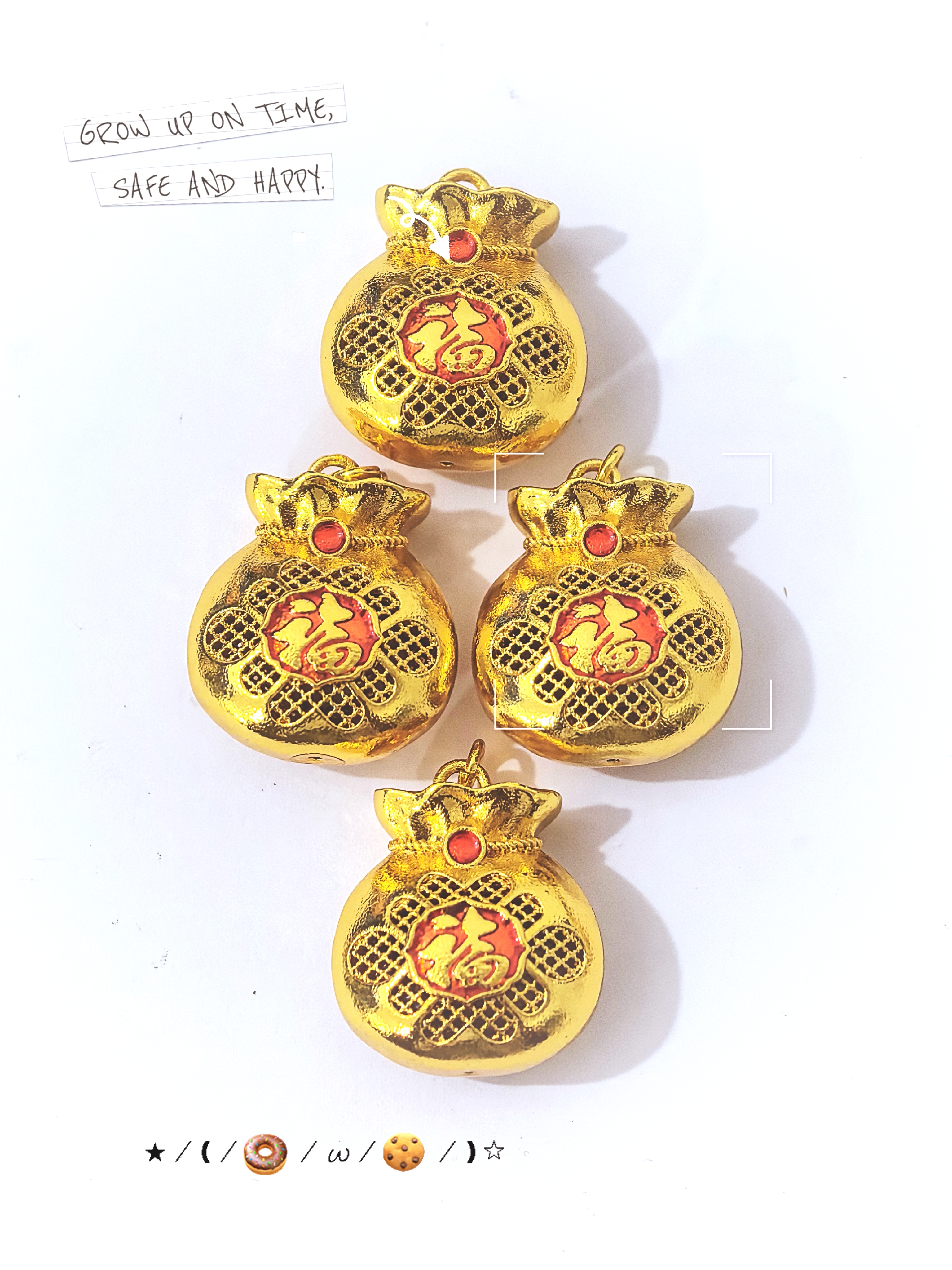 杨幂同款新中式项链葫芦镂空雕花吊坠金色福字古法福袋百搭项链女详情4