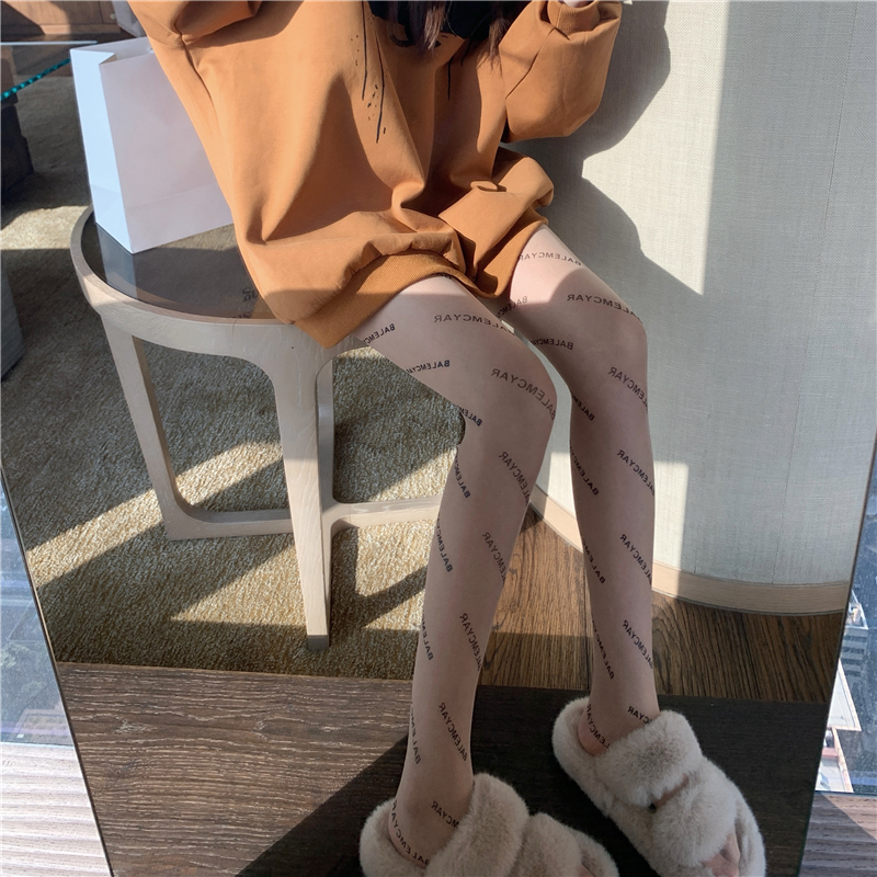 黑丝袜女夏薄款巴黎b字母菠萝任意剪连裤袜性感防勾丝打底袜批发详情46