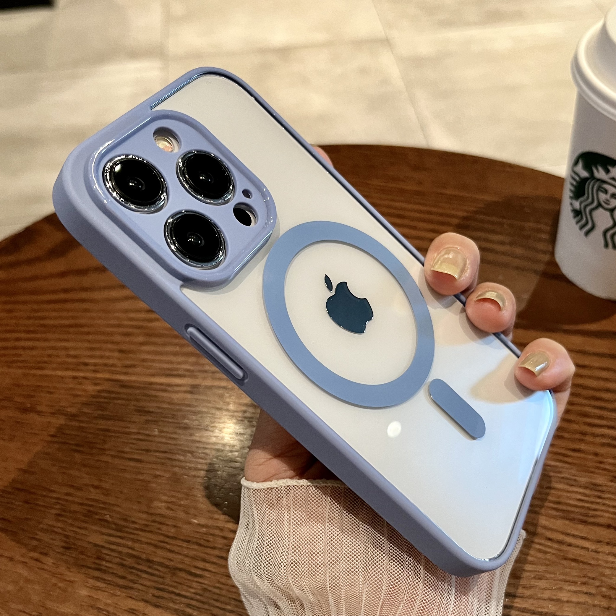 Macaron silicone magnetic charging is suitable for fine-hole acrylic iPhone16 phone cases and transparent hard cases for iPhone 15 pic 7