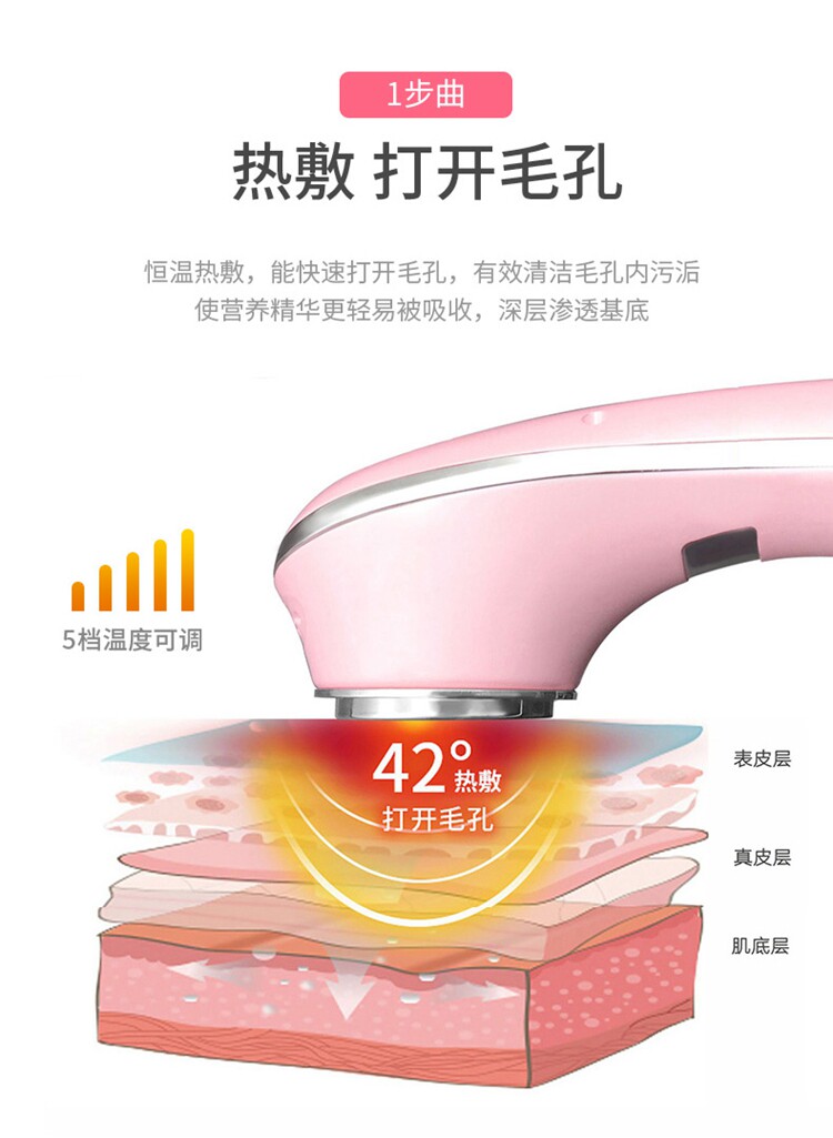 跨境面部冷热导入仪多功能离子导入导出清洁美容仪震动脸部按摩仪详情7