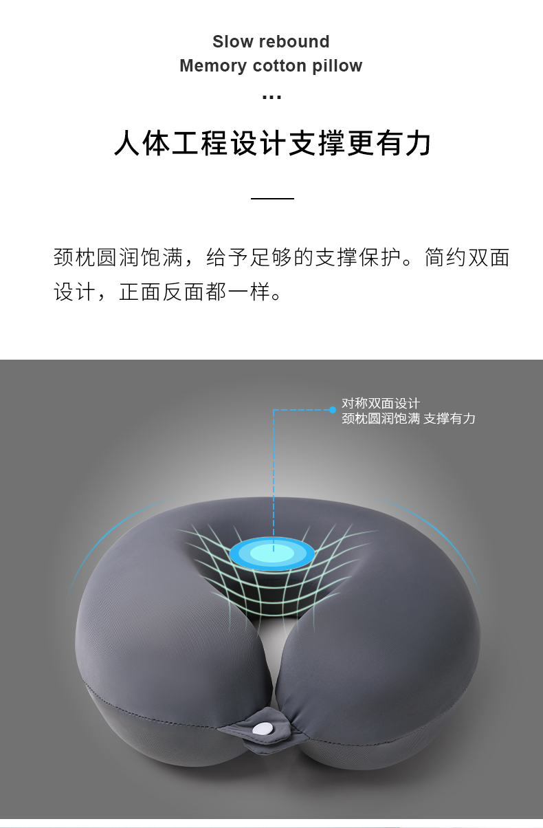 旅行防偏头便携式U型枕高铁飞机护颈枕记忆棉颈椎U形靠枕颈椎枕头详情7