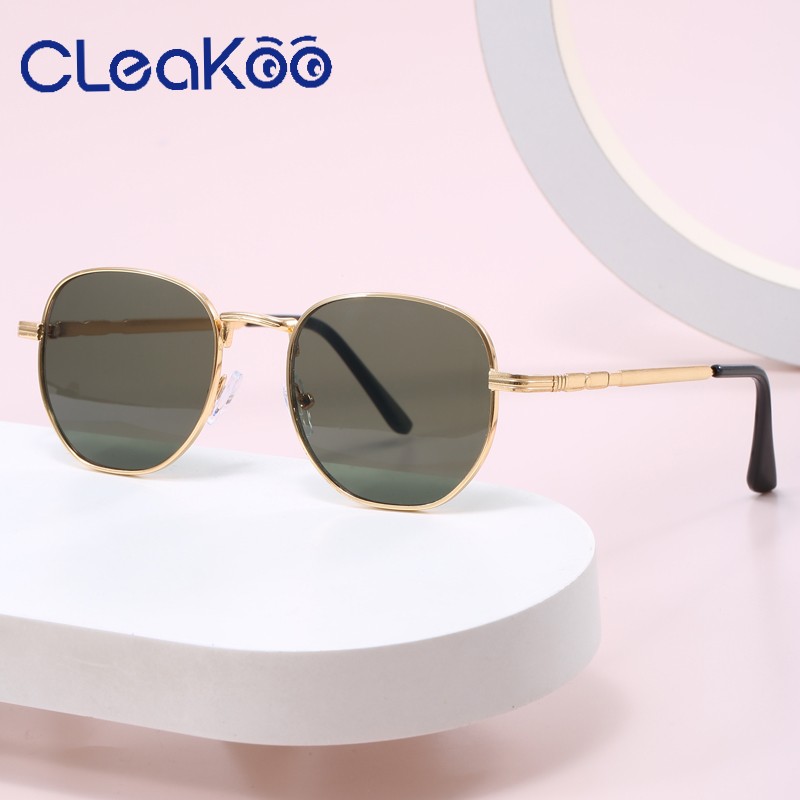 CLEAKOO太阳镜男女通用经典款多边框墨镜潮流金属太阳眼镜AD-T009