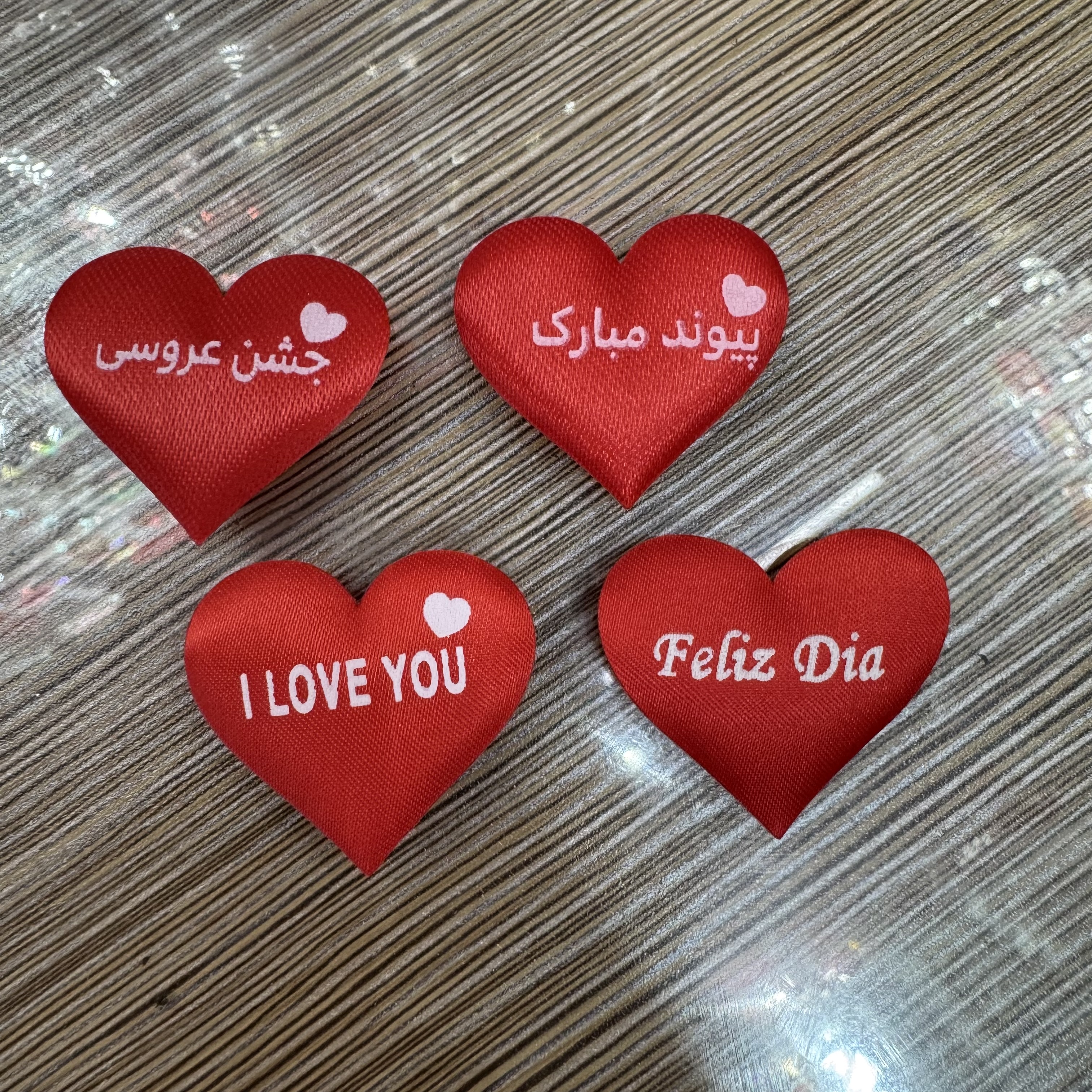 定制3.5公分光边桃心印字卡片手工DIY装饰礼品创意个性定制款，可来样定制