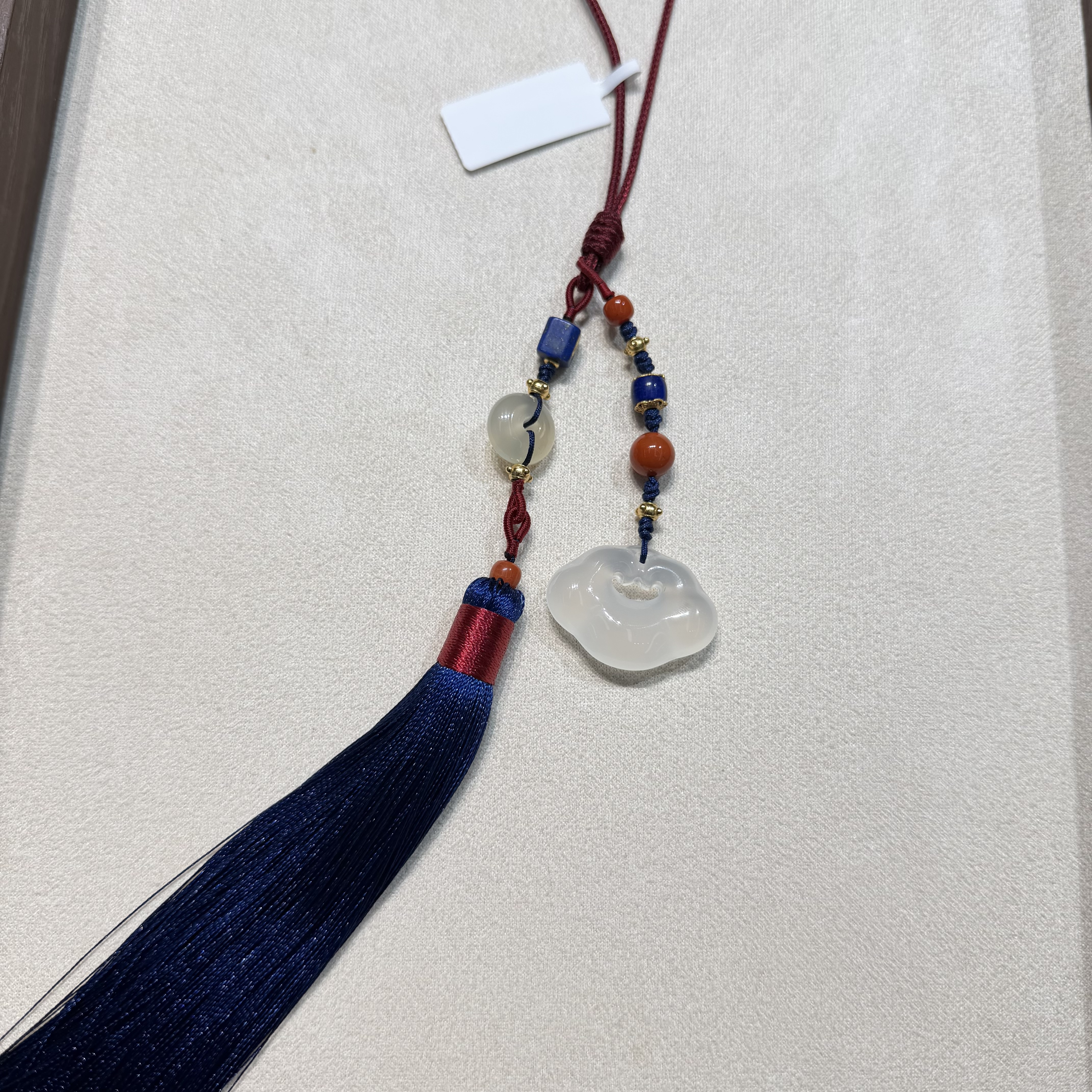 【一妃聚宝】天然玉髓玛瑙祥云平安锁吊坠汽车挂件冰透平安扣挂件