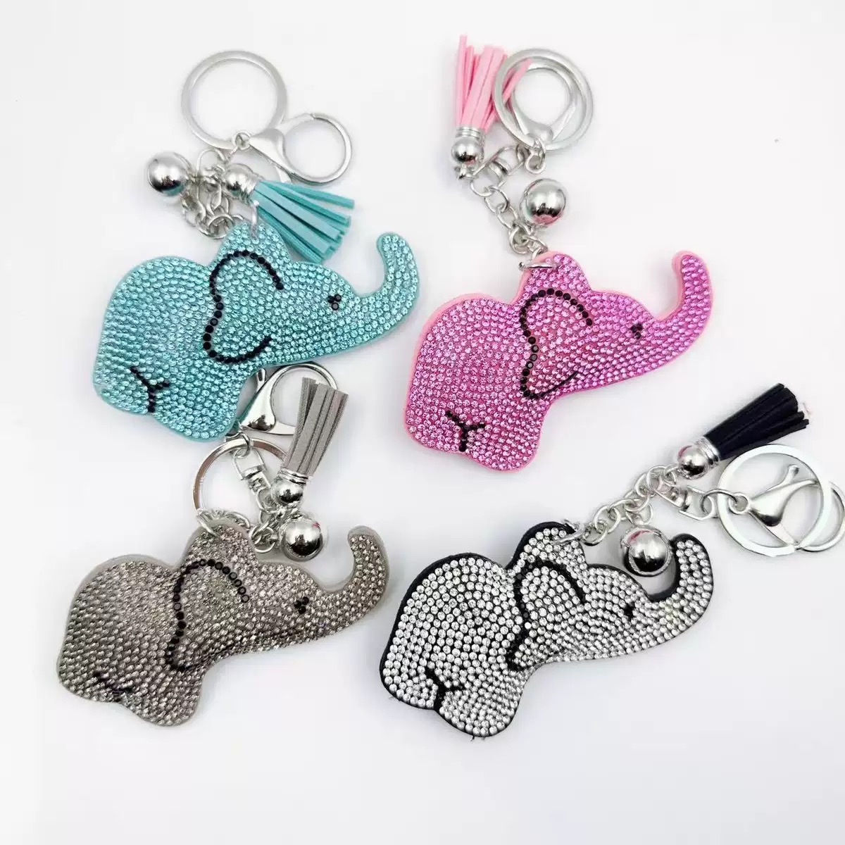 山茶花烫钻包包挂件新款创意小香风钥匙扣时尚装饰挂饰图案设计烫钻