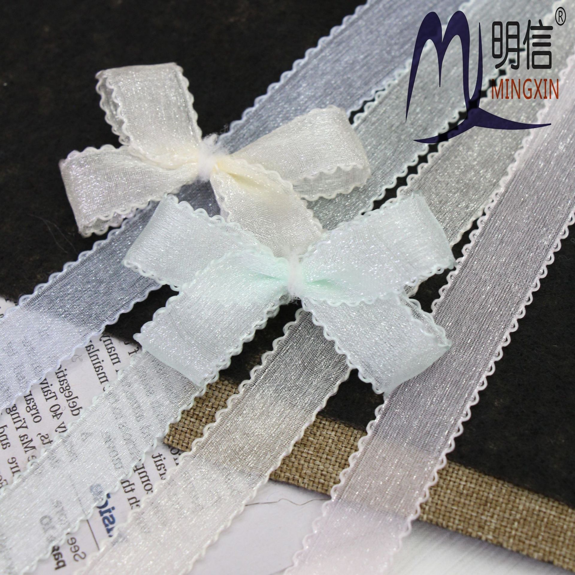 diy handmade bow hair accessory material with wavy edge snow gauze, bud edge transparent mesh gauze and wavy shape