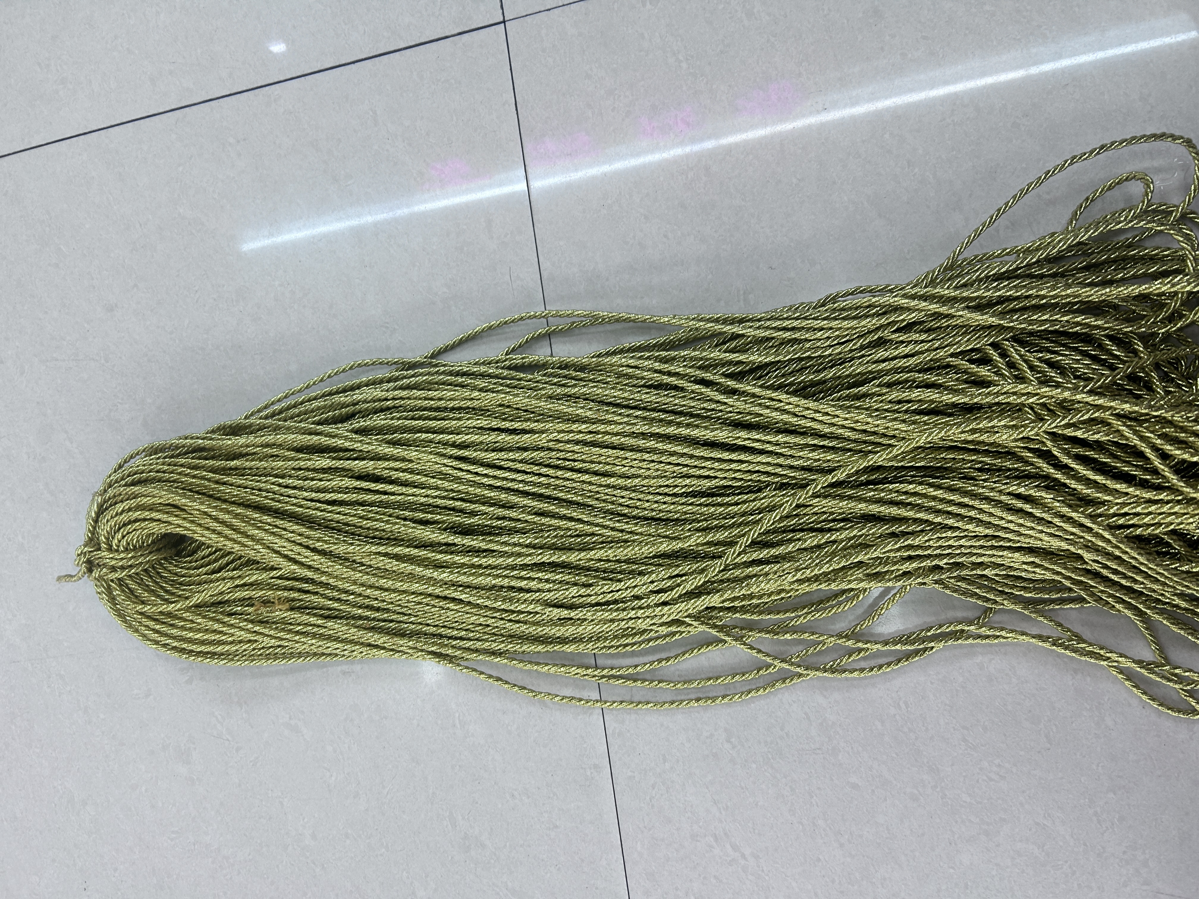 3股金丝线浅金色发绳女时尚发饰绑发带日常穿搭