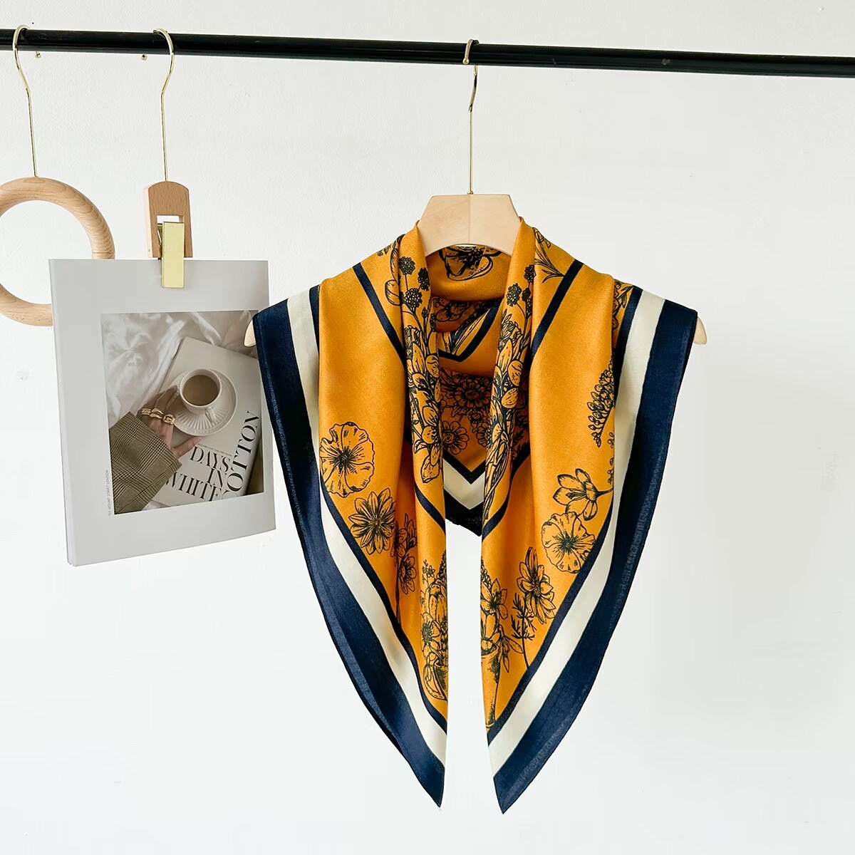 90.90 cotton and linen square scarf, herringbone silk scarf, women's winter fashion, versatile, elegant and light luxury style