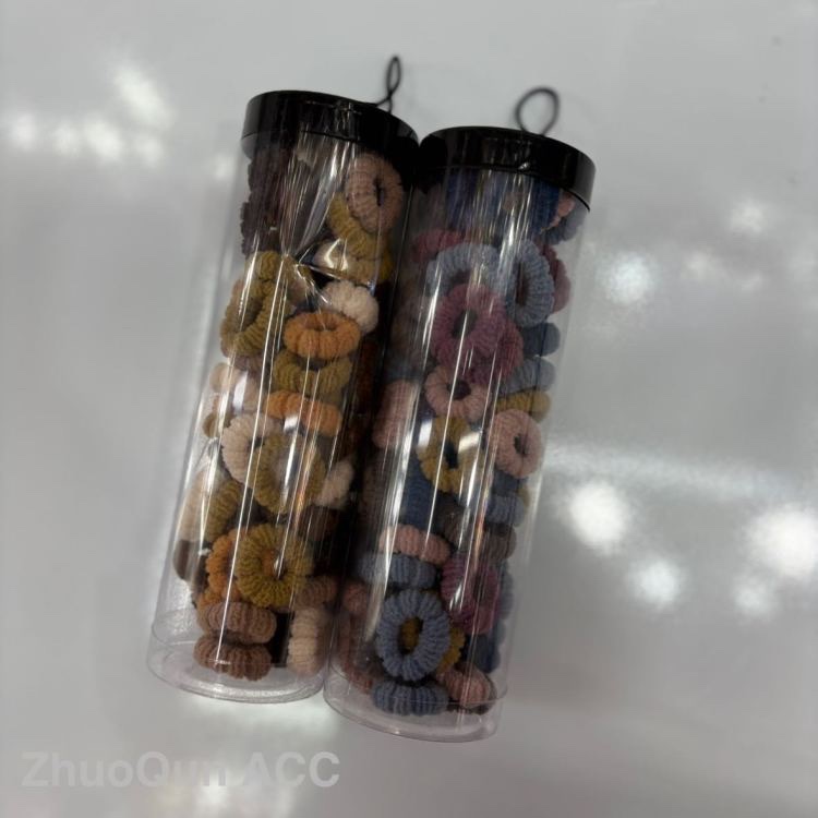70 buckets of cute popcorn towel hoop hair ties for children and fashionable hair accessories for girls to tie their hair Item Picture
