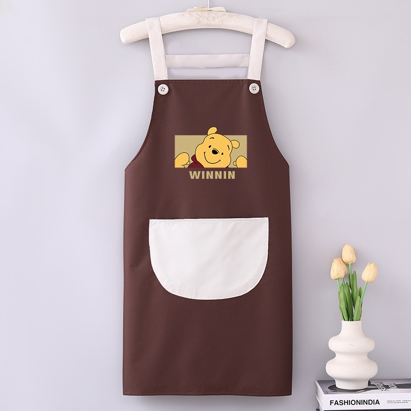 新款时尚网红女防水防油围裙卡通做饭工作服家用定制