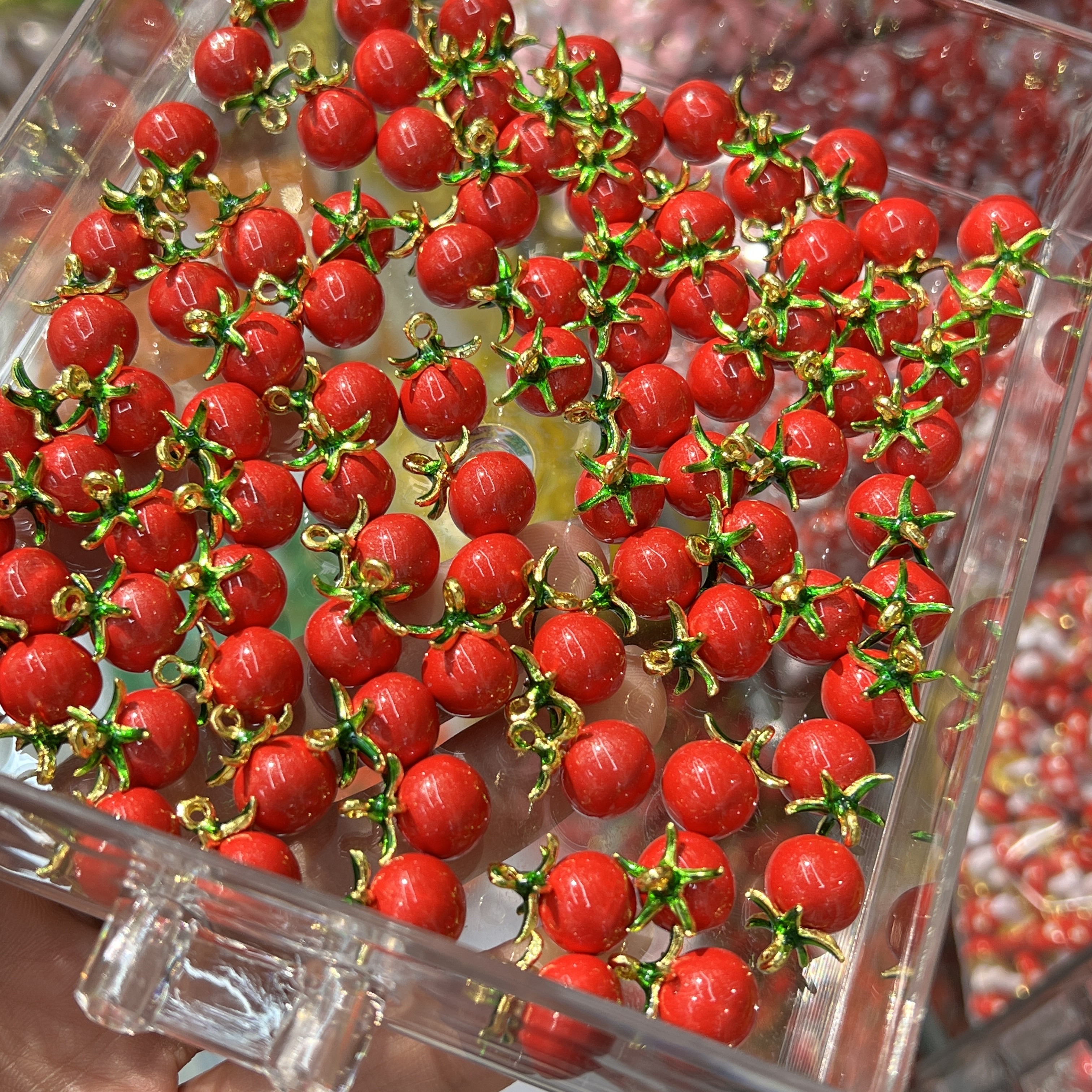 diy Fruit-themed alloy jewelry and oil-dripping tomato jewelry accessories Specification image