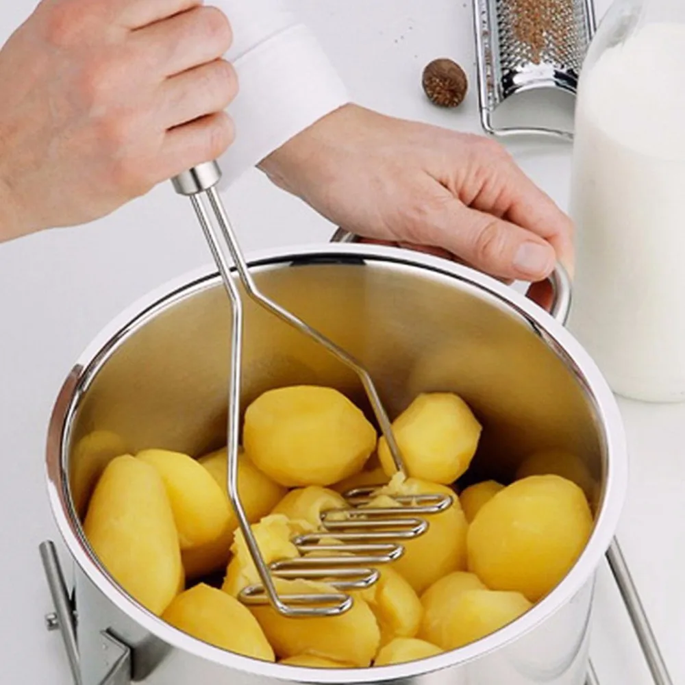 Potato press, stainless steel potato puree mashing tool, mashed potato press, baby mash, complementary food pic 3