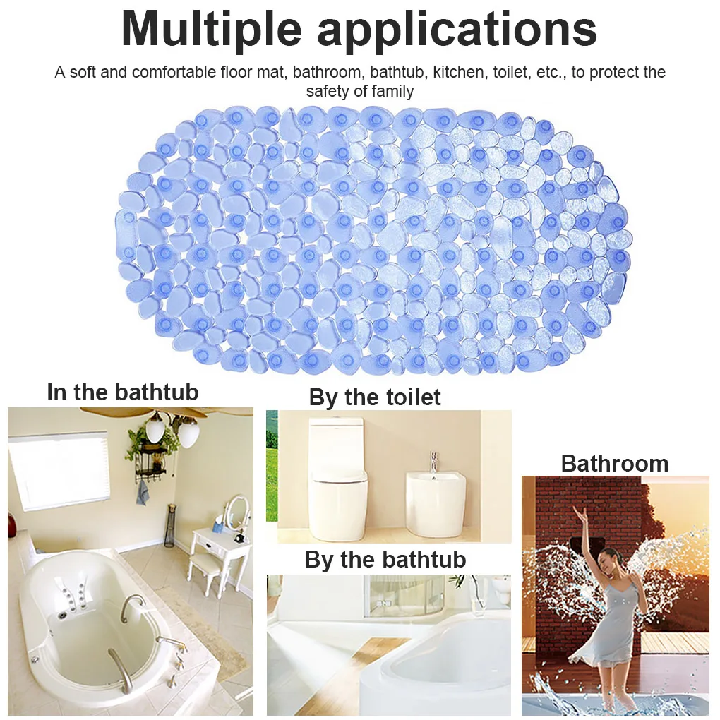 浴室防滑地垫PVC加厚卵石防滑淋浴浴脚垫透明防滑吸杯垫详情3