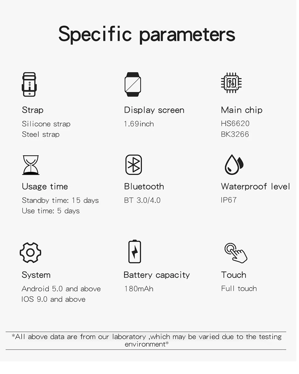 跨境爆款Y13智能手表1.83寸屏运动手环蓝牙通话计步手环批发详情22
