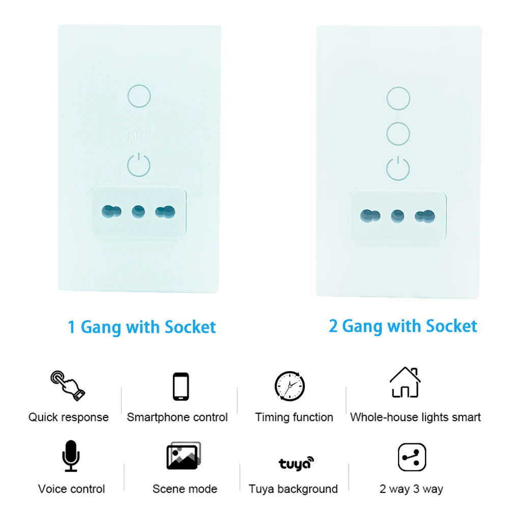 Wifi smart graffiti Italian wall socket glass panel Wireless control compatible with google home pic 1