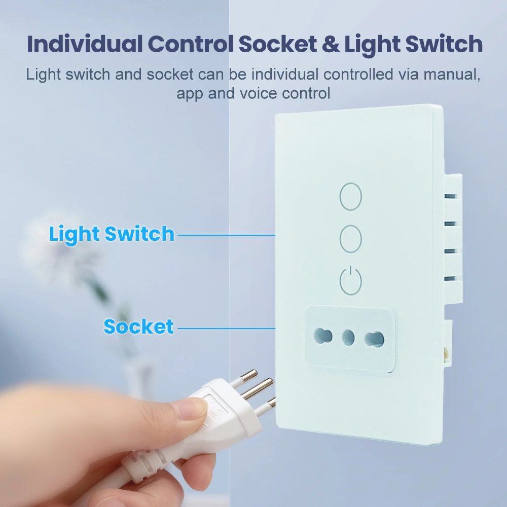 Wifi smart graffiti Italian wall socket glass panel Wireless control compatible with google home pic 3
