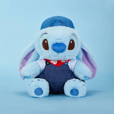 Disney's Stitch Denim Series Stitch Angel Plush Toy Pillow, A Couple's Birthday Gift, Stitch Doll Application Scenario